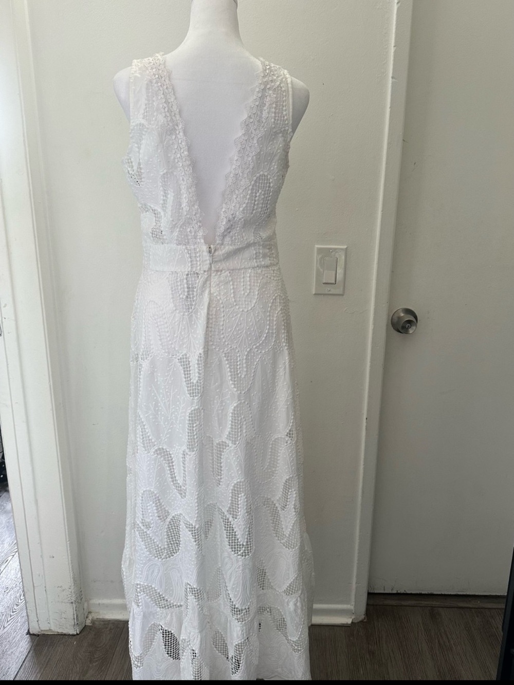 Marciano by Guess White Lace High-Low Maxi Dress NWT -100% Cotton - Picture 9 of 10